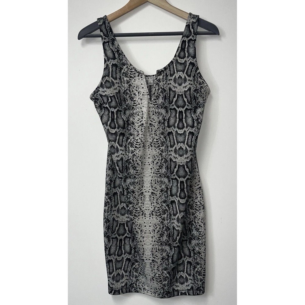 Haute Monde Snake Skin Sleeveless Bodycon Short Party Dress Large Mini Biker